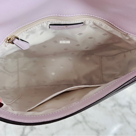 Kate Spade Staci Saffiano Shoulder Bag Crossbody & Wallet In Lilac Moon - Picture 8 of 16